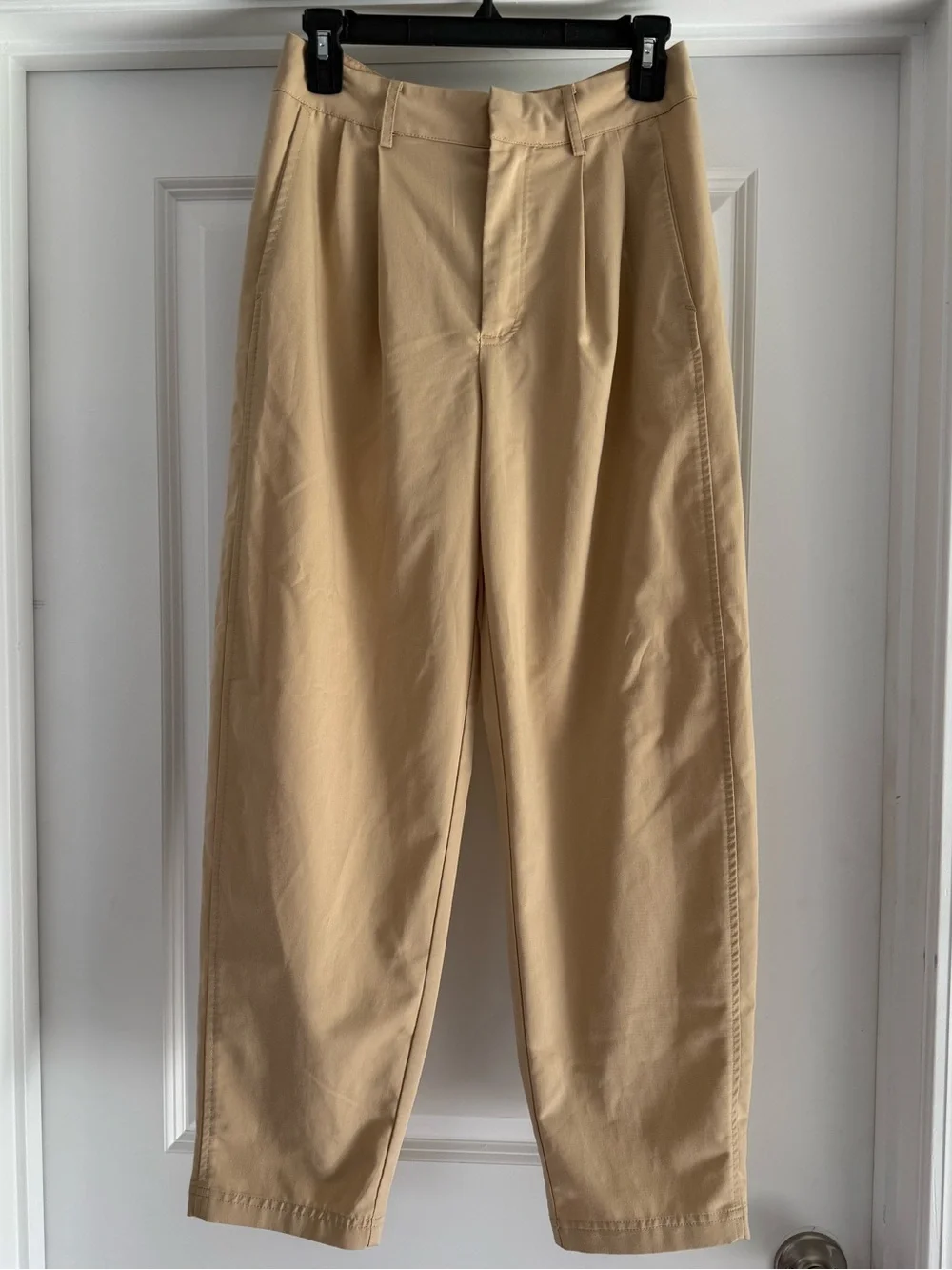 Free People Tapered Barrel Leg Trousers Tan/Khaki color